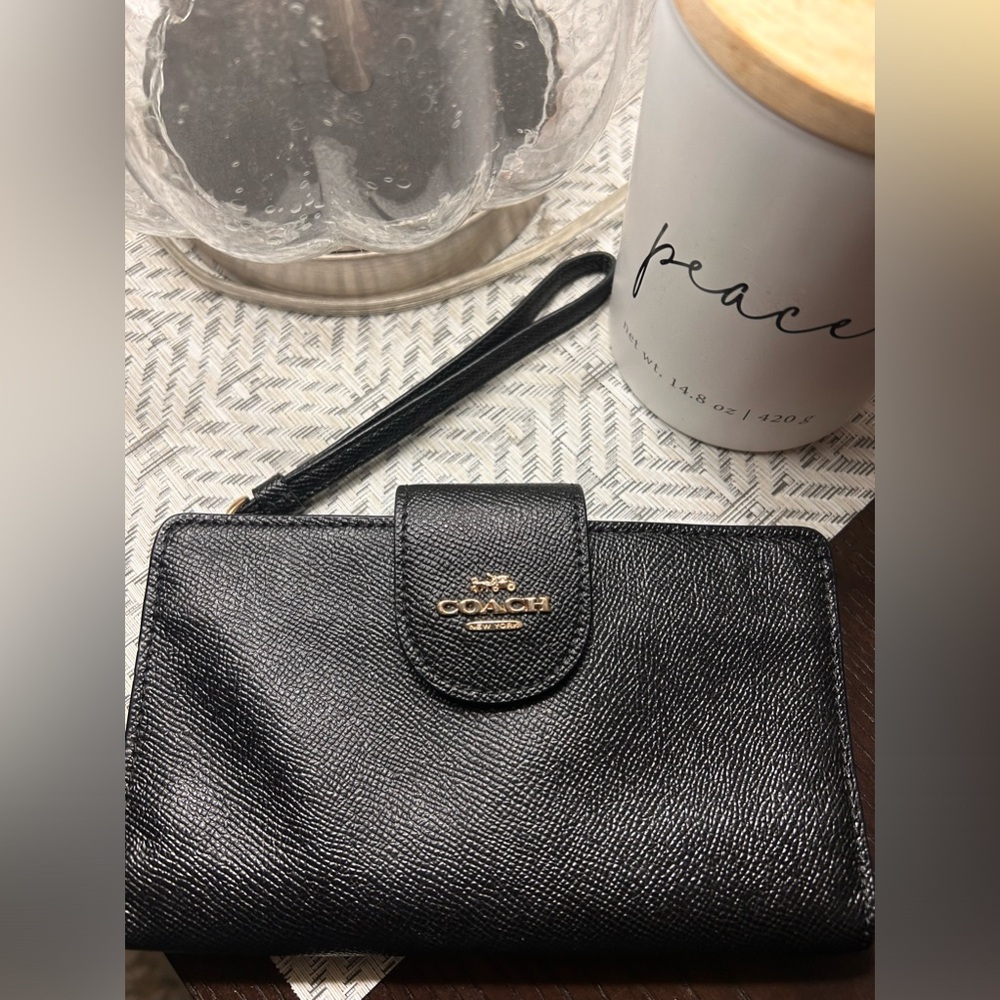 Coach black wristlet